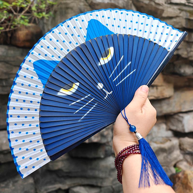 Evantai pliabil din bambus în stil chinezesc pentru Hanfu sau dans