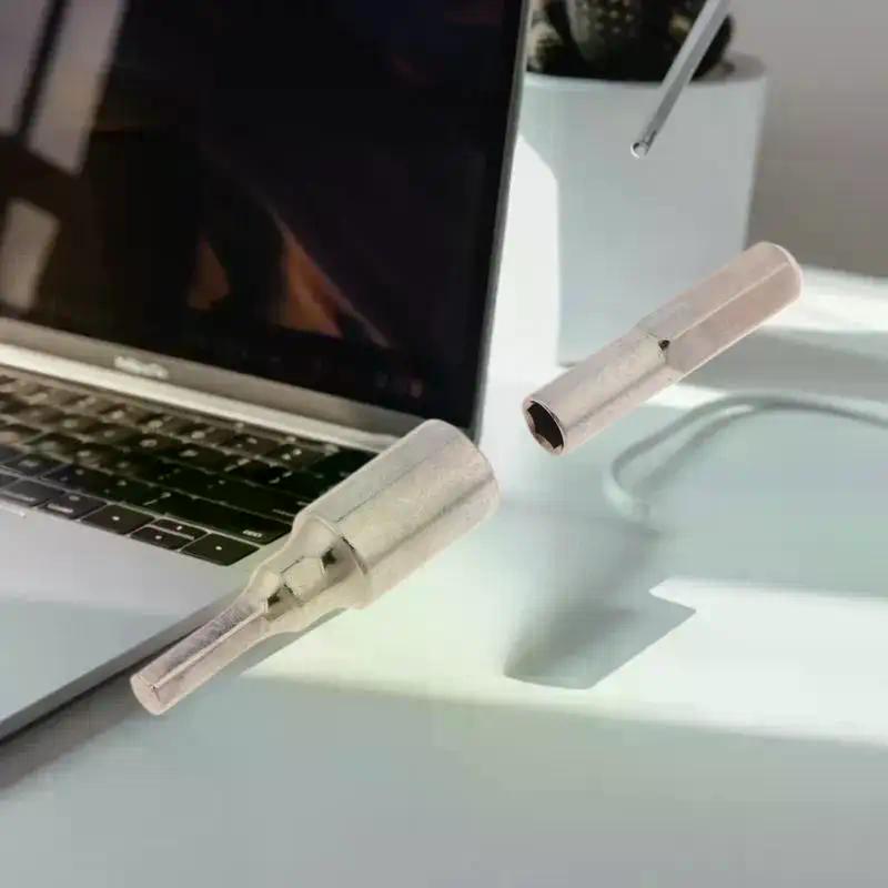 1/2 Adet 4MM'den 6.3MM'ye Altıgen Transdüser Adaptör Soketi Manyetik Parçalar Tornavida Matkap Uçları El Aleti İçin