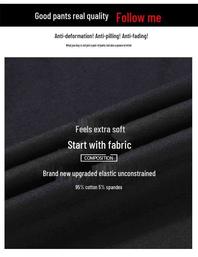 Men's Pure Cotton Lightweight Straight-Leg Sweatpants - Solid Color, Loose Fit for Summer and Spring.
