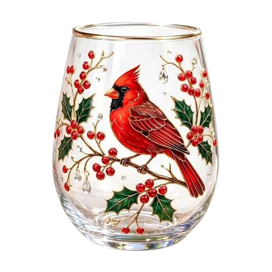 Hummingbird Morning Glass Cup, 18oz Floral Garden Tea Glass for Coffee Juice Wine, Hand Painted Art Decor Gift for Mom