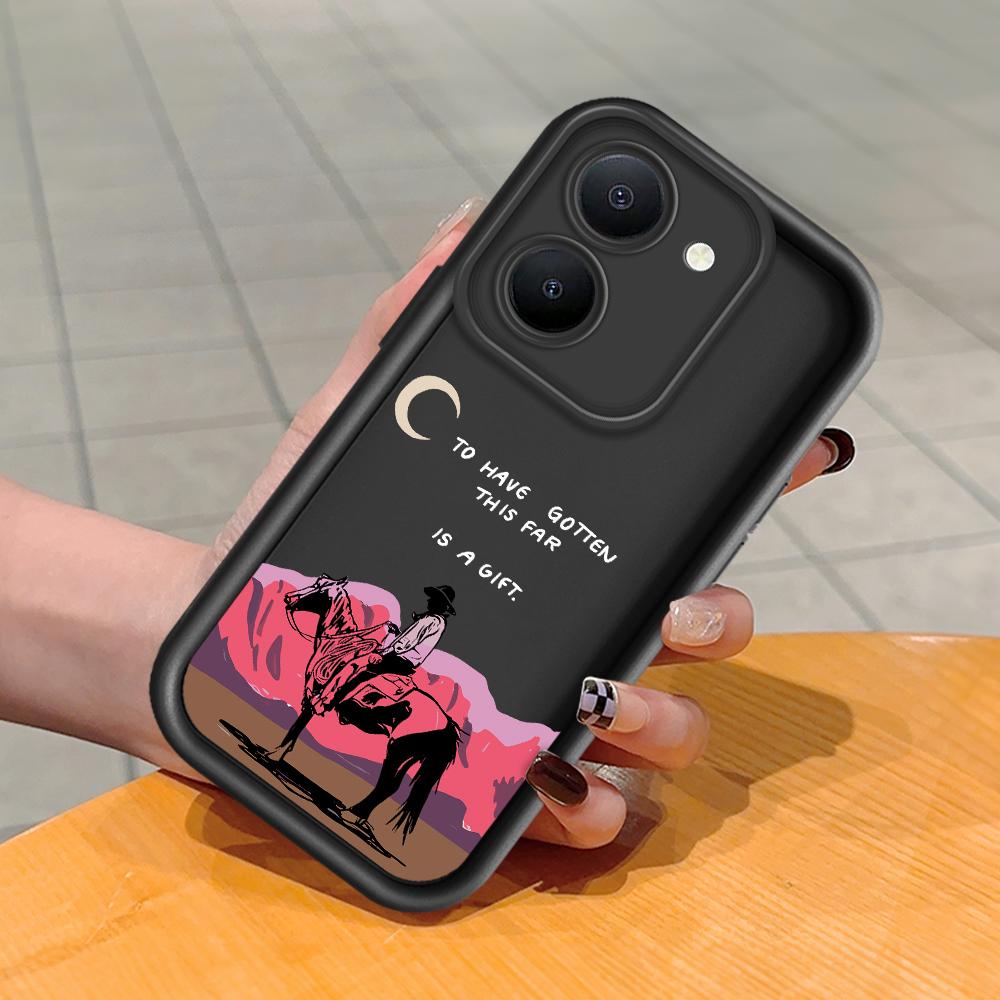 Soft Silicone Square Ladder Printing Pattern Phone Casing Full Cover Camera Shockproof Protection Rubber Case for Vivo