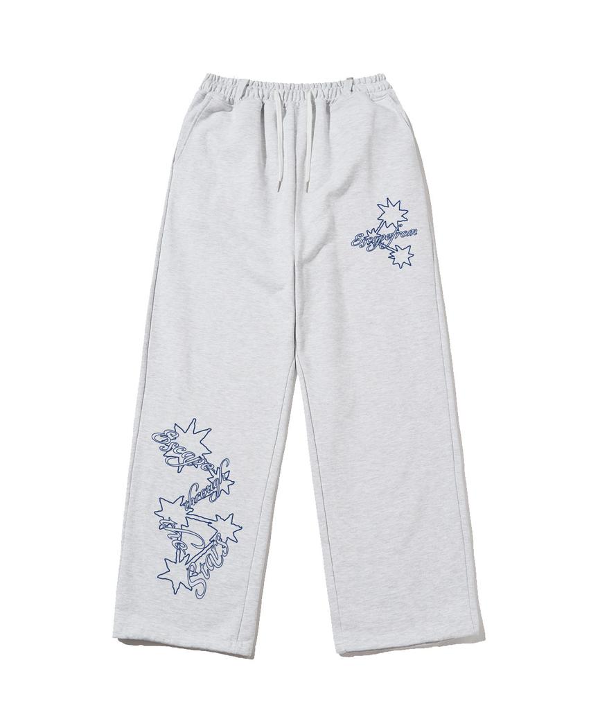 ESCAPEFROM Linkedin Print Sweatpants White Melange