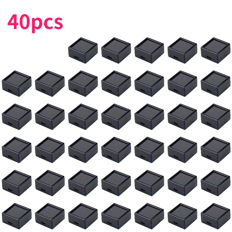 

40pcs Jewelry Display Box 3cm Acrylic Boxes with Transparent Display Window Sponge Interior for Rings Earrings Brooches Gemstone