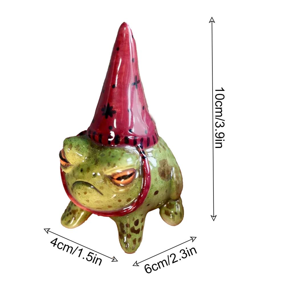 Frog Lawn Ornaments Witch Hat Little Frog Statue Resin Figurine Hand-Painted Outdoor Yard Art Sculpture Decorations For Indoor