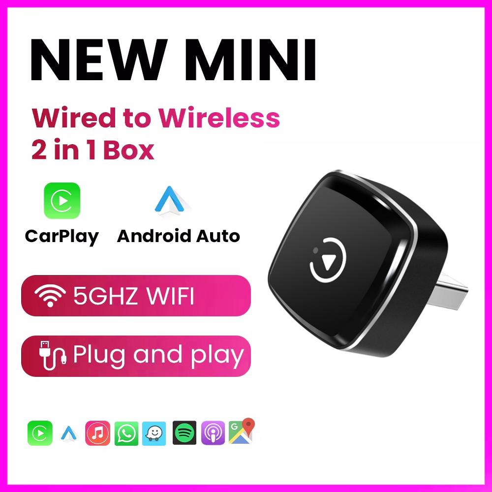 2 IN 1 Wireless Carplay Adapter, Converts Wired to Wireless carplay Adapter for iPhone, Wireless Control Plug & Play Carplay 365 days guarantee