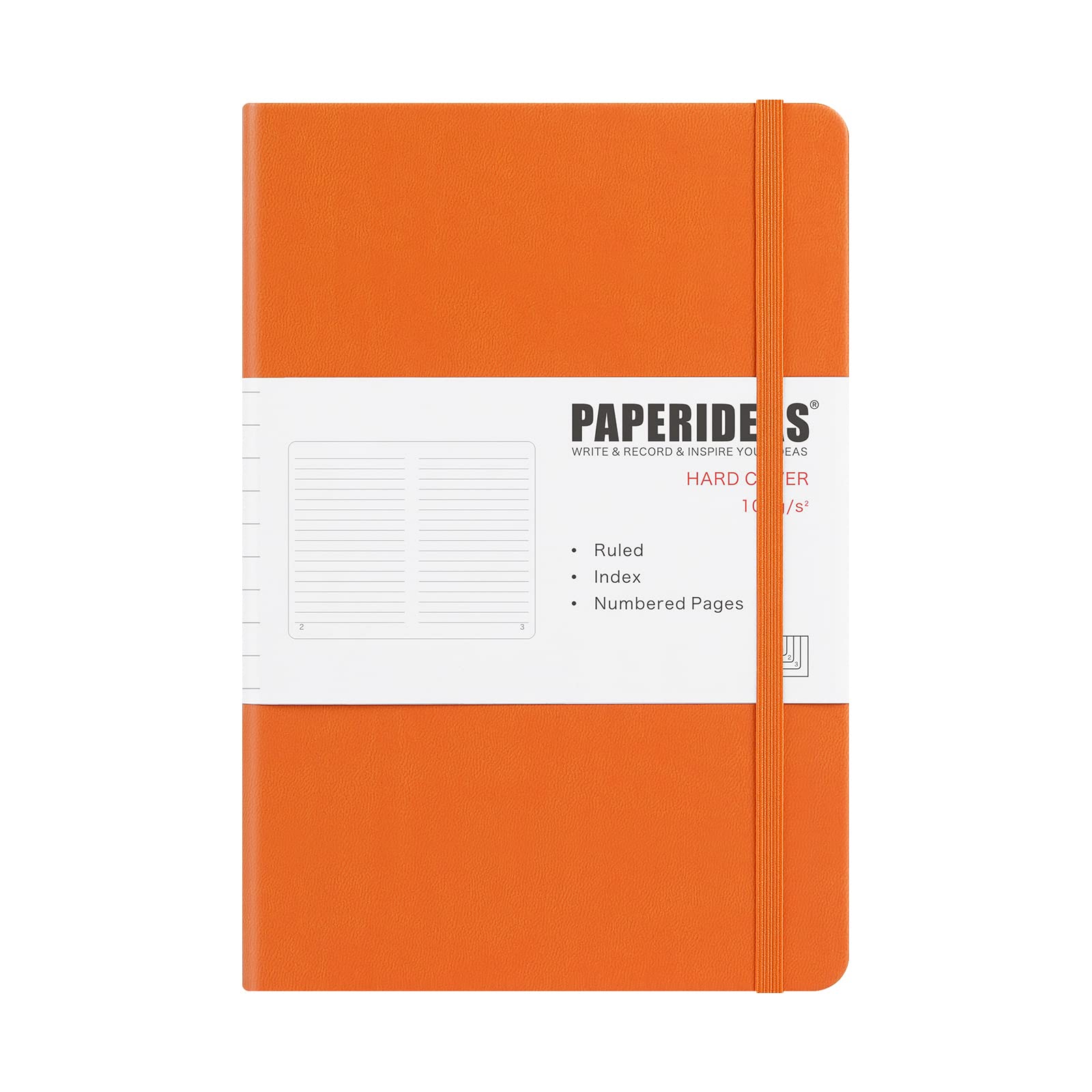 

PAPERIDEAS Hardcover Notebook, A5, (Horizontal Lines, Orange) оранжевый