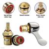 Replacement Brass Ceramic Stem Disc Cartridge Faucet Valve Quarter Turn 1/2" For Bathroom Kitchen Tap (1 Pair Hot & Cold)