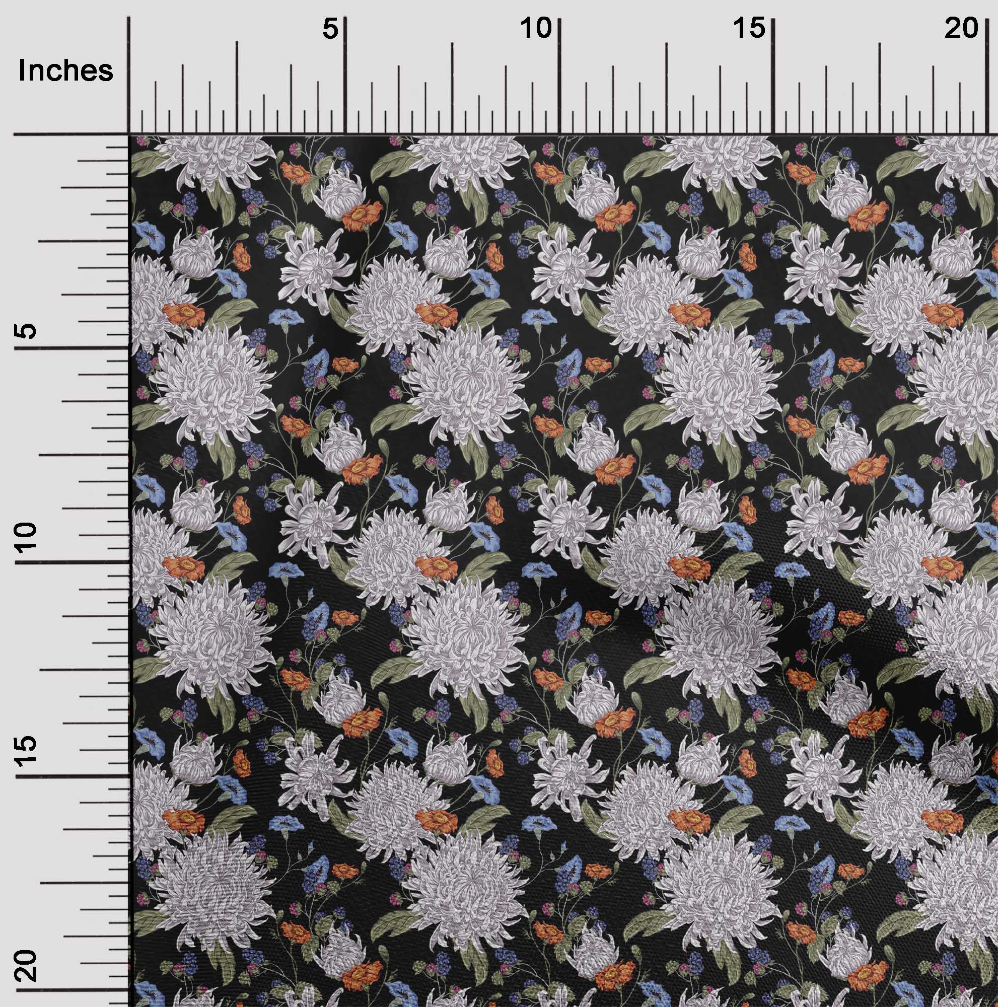 

oneOone Хлопковая гибкая черная ткань с листьями и цветами Материал платья Ткань с принтом Ткань в ярдах 40 дюймов 42 Inch Wide - Viscose Chiffon аква голубой