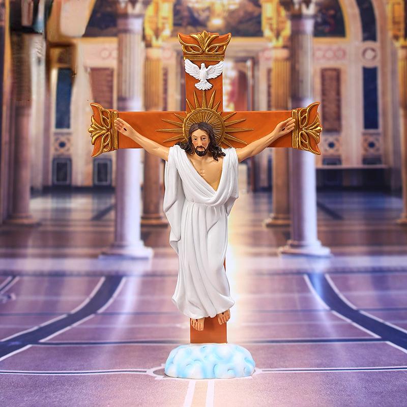 Jesus Nailed On The Cross Resin Stone Wall Cross Wall Art Crucifix Collection Home Decor or Gifts