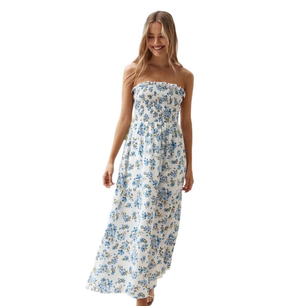 Women's Fashion Beach Holiday Beach Dress Backless Strapless Dress