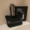 Simple large letter printed tote canvas bag, new retro texture casual fashion commuter women's shoulder bag