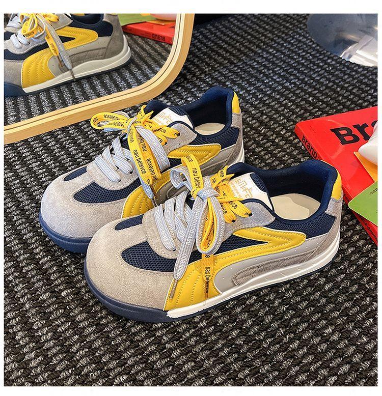 Women's Color Block Lace-up Sneakers - 2025 Autumn Casual Flats for Students