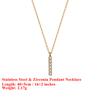 EFFIE QUEEN Stainless Steel 18k Gold Round Cut Zirconia Pendant Necklace Simple Jewelry for Women, Men Birthdays Party STKN05