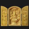 Wood Carving Buddha Statue Zodiac Amulet Main Image Year of the Carving Boxwood Tsuge Good Main X Diameter 7cm X Depth X Opening Width [Sankaibutsu]