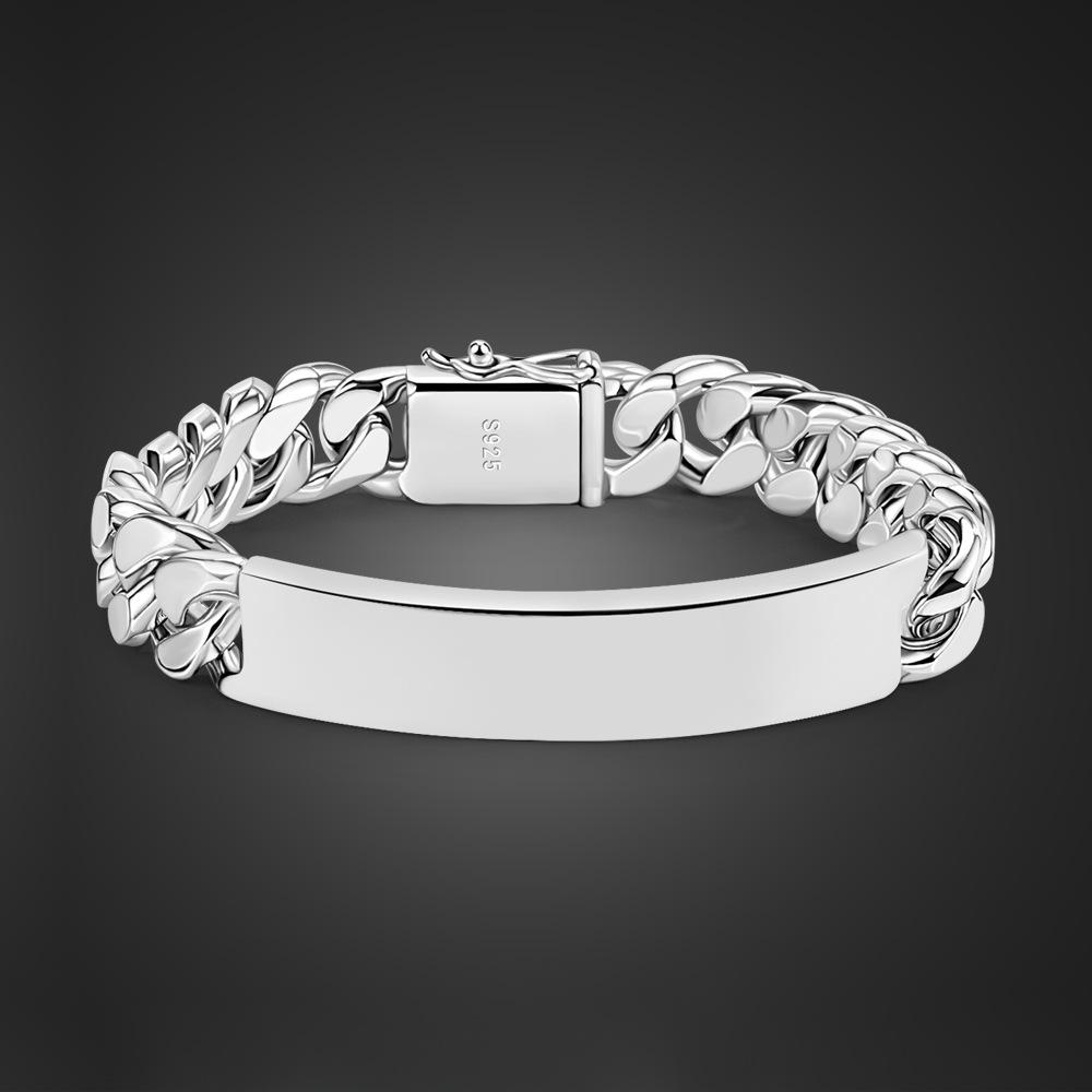 

Браслет ручной работы из денима 12 мм, брендовый, с толстой кубинской цепочкой для мужчин, покрытый белой медью, родием и золотом. 18