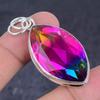 Bi-Color Tourmaline Handmade Copper Jewelry Pendant 2.17" N7y42