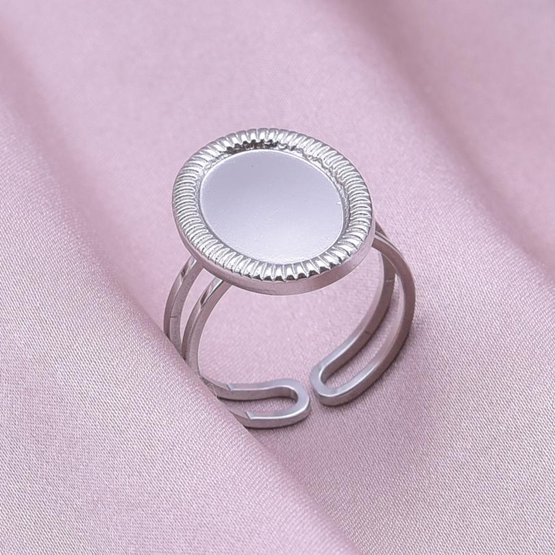 Klassisk Retro Öppningsbar Justerbar Ring Oregelbunden Geometri Hjärta Ellips Vattendroppe Glänsande Rostfritt Stålringar Semesterpresent