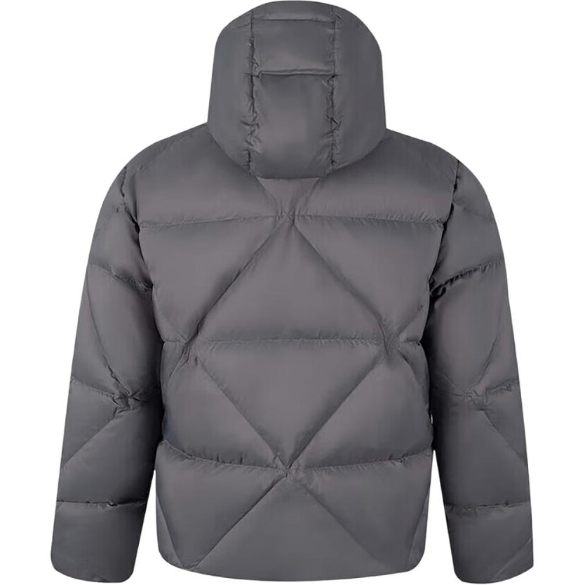 Li Ning Down Jackets Men's Elegant Gray Hooded Moderate Down Jacket AYMV565-2