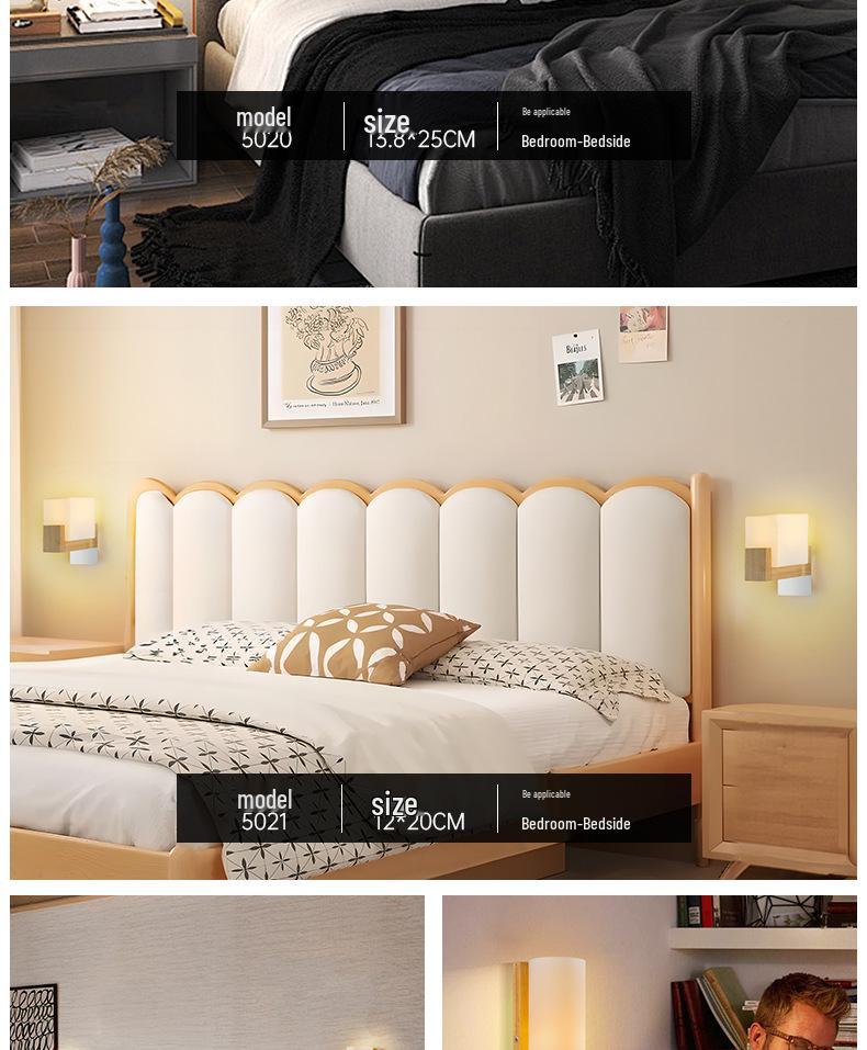 Solid Wood Glass Wall Lamp for Bedroom, Living Room, or Study - Chinese Art and European Style