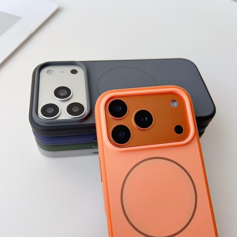 Case for IPhone 17 16 15 Pro Max 17Air for Magnetic Skin Feel PC Lens Hardware Button Shockproof Wireless Charging Back Cover