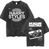 Singer HarryStyle Together Tour  Tee Vintage Washed Double Sided Print Tshrits Men Women Harajuku Loose Short Sleeve Tshirt