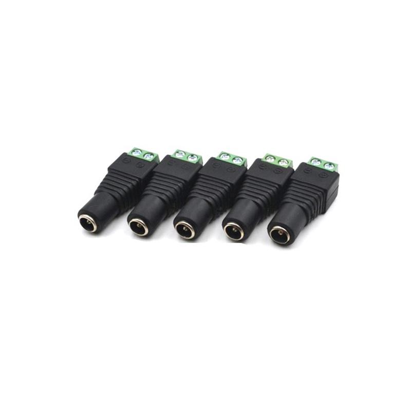 5PCS DC Male Female Power Jack Connector Crimp Terminal DC Plug Connector For Single Color 2PIN 5050 3528 5730 LED Light Strip