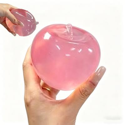 Food Squishy Apple Stress Ball Clear Maltose Fidget Toy Non-Bounce Ball Sensory Anti-Stress Toy For Friends Hand Exercise