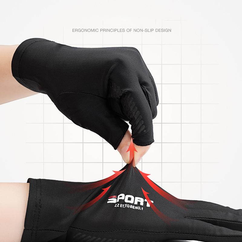 Ledově hedvábné cyklistické rukavice s polovičními prsty pro muže a ženy, pro outdoorové sporty, fitness, řízení, rybaření, vysoce elastické, pohodlné