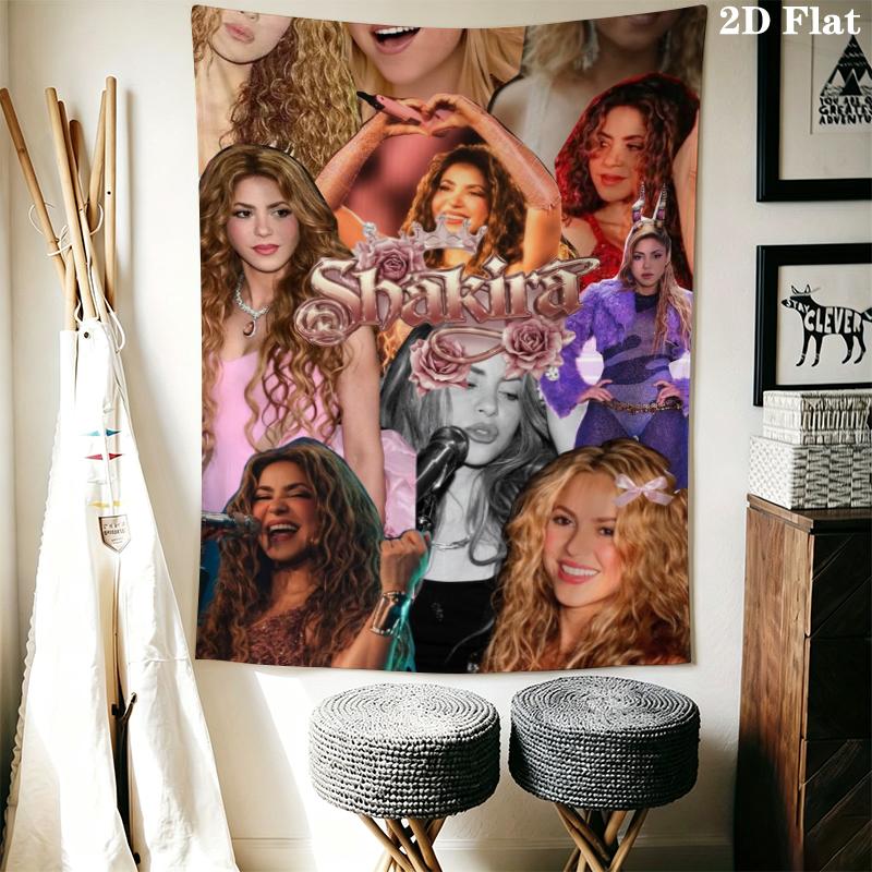 Tapeçaria de Parede Shakira Pendente de Parede Estético Manta de Tecido Impressa Tapeçarias Decorativas para Quarto Sala de Estar Decoração de Casa