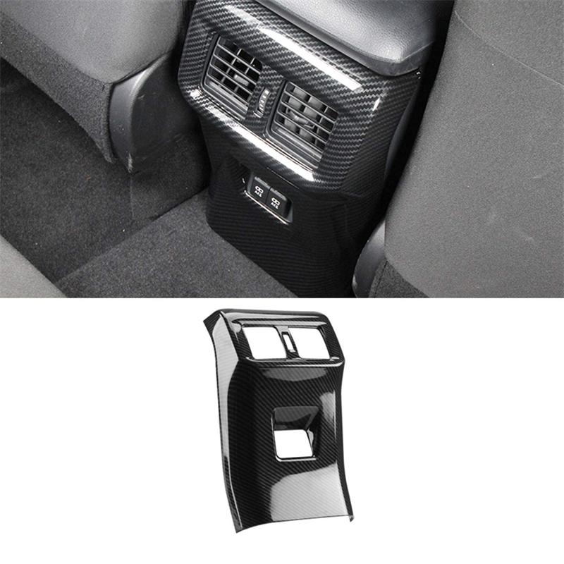 1pc Car Air Vent Cover Trim Carbon Fiber Look Rear Seat ABS Plastic Air Vent Cover Trims For Toyota Rav4 Car Accessories
