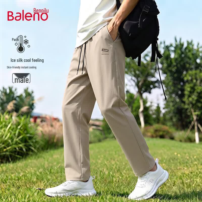 Baleno Men's Ice Silk Casual Straight Leg Pants