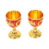 2PCS Gold Red Goblet Retro Embossed Flower Pattern Medieval Cup Party Decoration for Wedding Anniversary Red