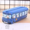 Zipper Closure School Bus Pencil Case Canvas Material Stationery Box Pen Bag  Storage Use