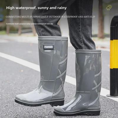 Men's Waterproof Non-Slip Warm Fashion Boots for Labor Protection and Car Wash Sites