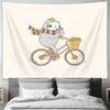 Cute Sloth Cycling Tapestry Forest Animal Wall Hanging Bohemian Home Decor Dorm Room Aesthetic Room Decor Nature Wall Art Gift