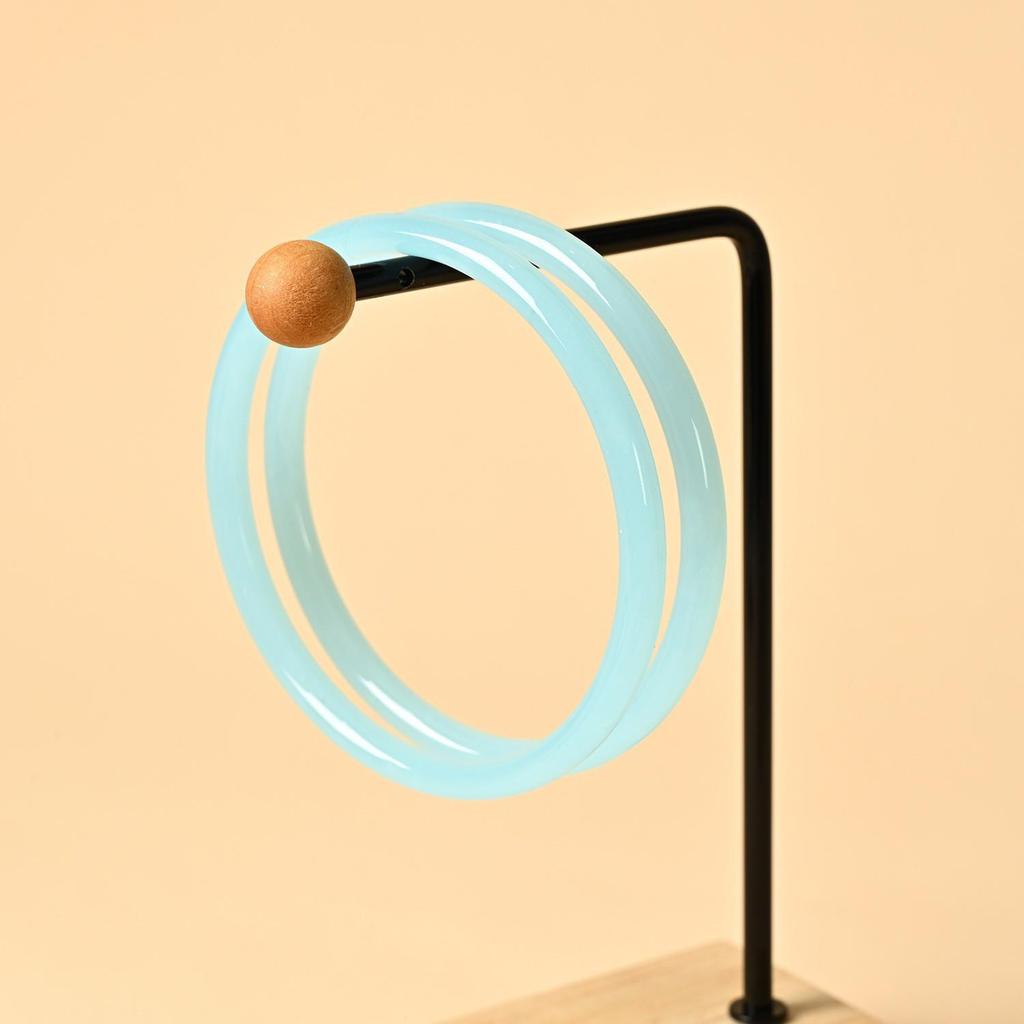 Elegant Chinese Style Jingle Bracelet: Ice-Transparent, Non-Fading Round Bangle Collection