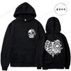 Fashionable Floral Rib Cage Print Daily Women Hoodies Loose Classic Style Long Sleeve Streetwear Skeleton Black Sweatshirts Tops