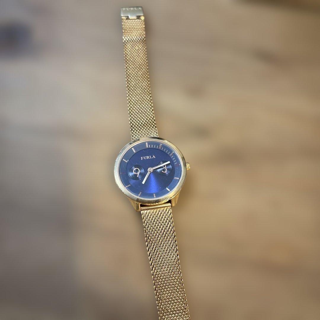 Used FURLA Watch Gold Mesh Belt