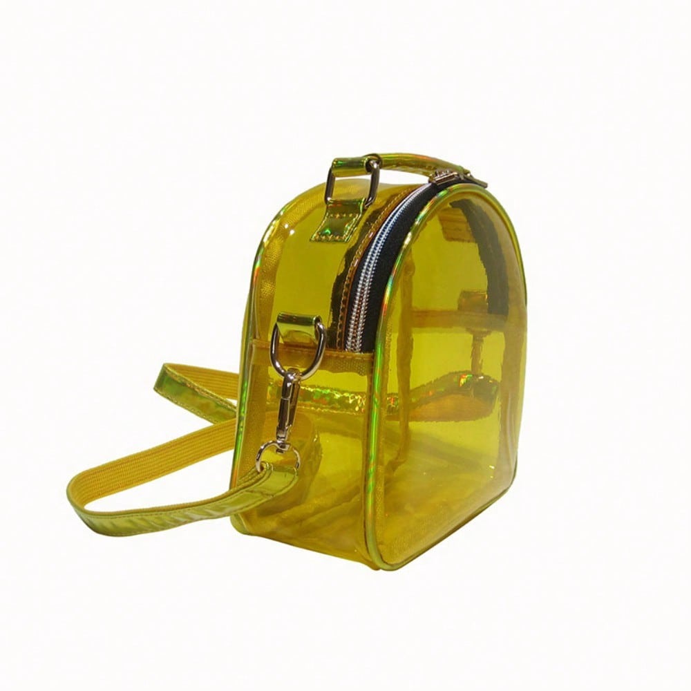 Nouveau Sac Messager Transparent à Bandoulière Laser Simple Sac Douleur Mini Portable Sac Gelée PVC Sac pour Femmes yellow multicolore
