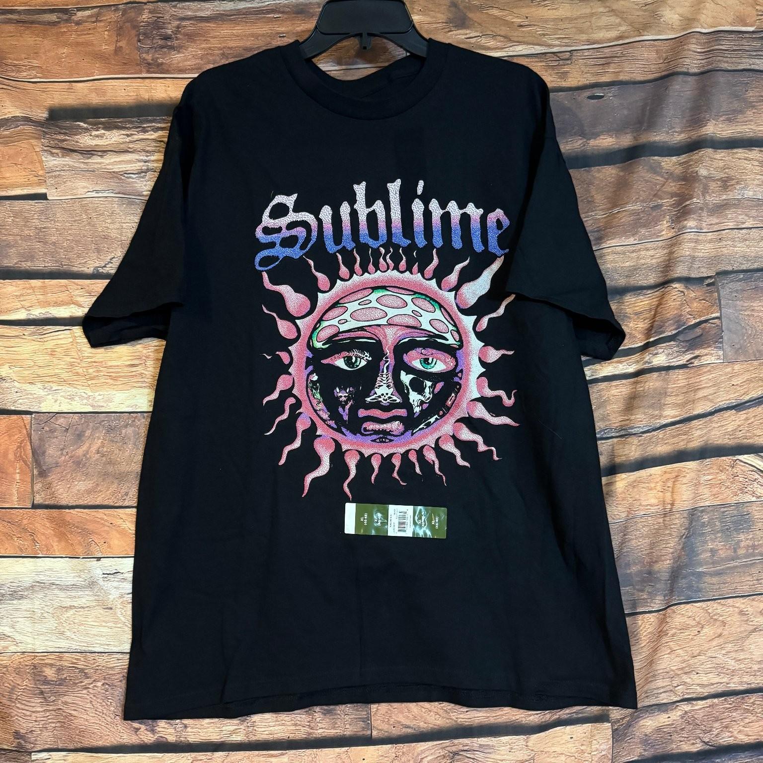 Sublime Men s Black XL Cotton Sun Logo Graphic Band Tee Unisex T-Shirt S