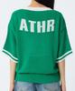 Andy Other Oversized V-Neck Short Sleeve Knit Green