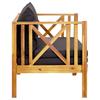 2 Seater Garden Bench with Cushions 122 Cm Solid Acacia Wood