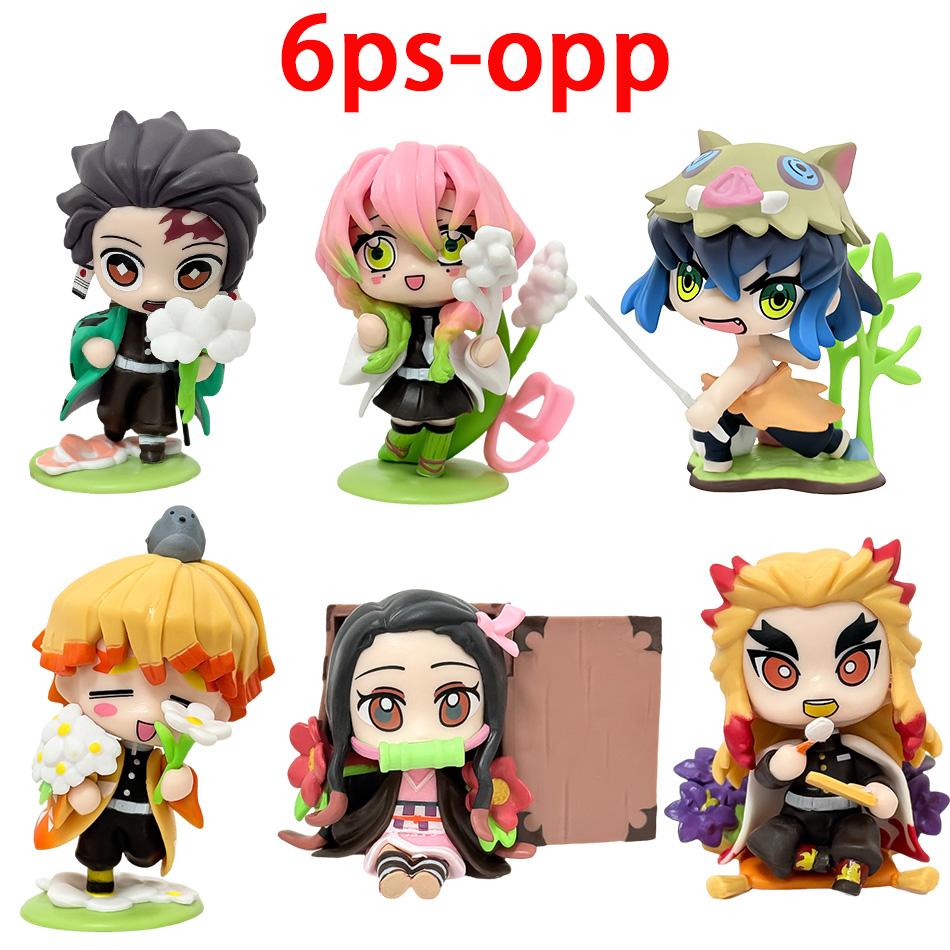 Anime Demon Slayer Tanjiro Kamado And Nezuko Blind Box PVC Figure Creative Cartoon Model Statue Christmas Birthday Surprise Gift