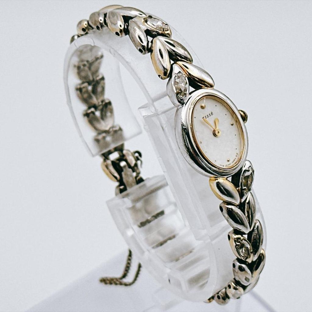 Used Vintage SEIKO TISSE White Pearl Dial Bracelet Watch