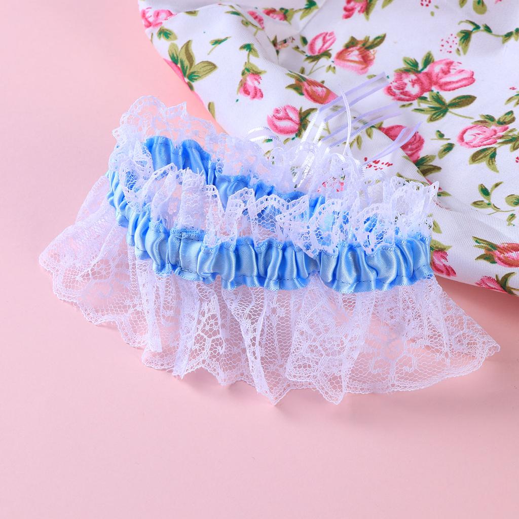 Bridal Garters Beautiful Lace Rhinestone Garters Heart-Shaped Decor Garters for Woman Lady Female (Purple)