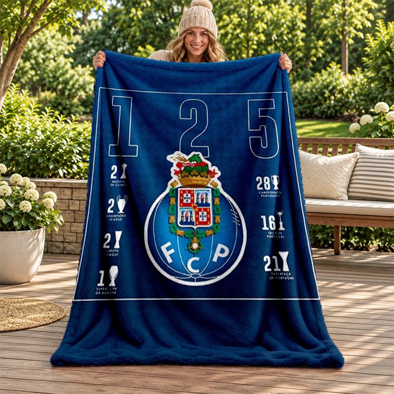 FC Porto blanket Flannel Blanket Soft Cozy Plush Throw for Sofa Bed Lightweight Home Decoration Gifts for Christmas various holidays