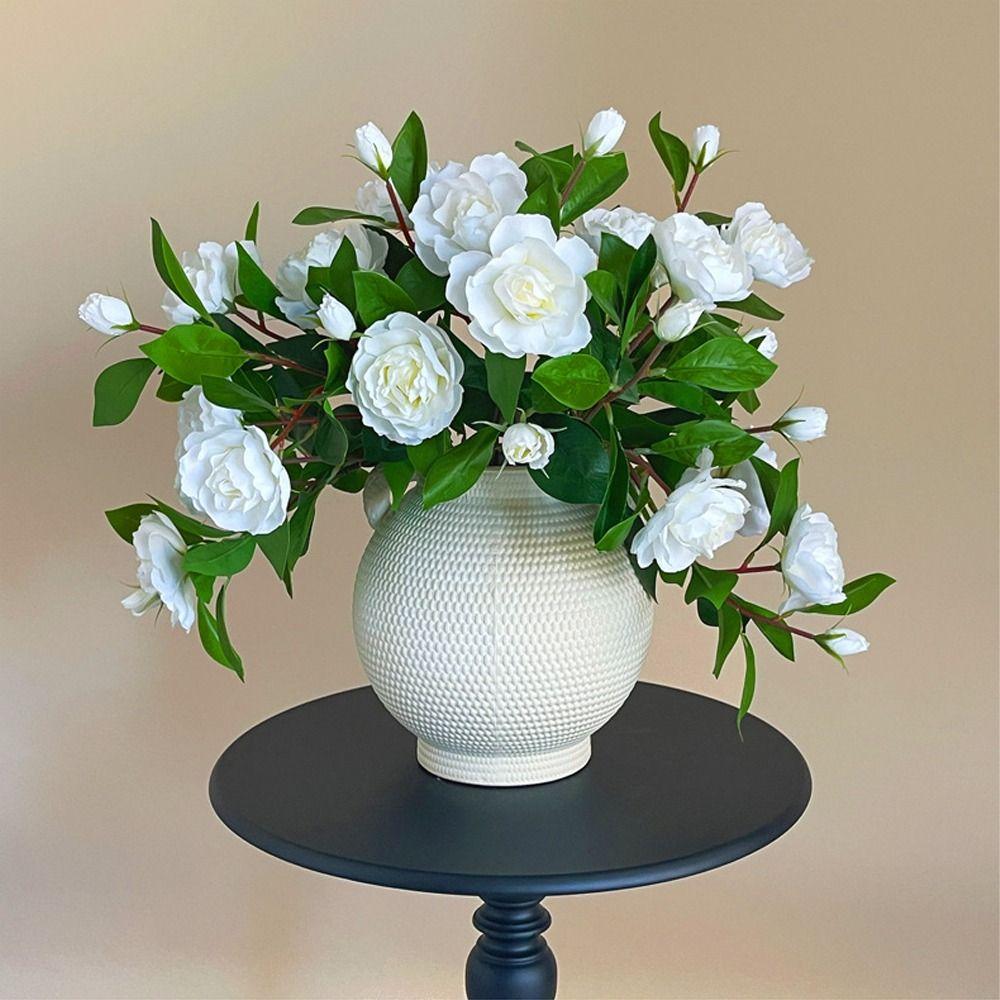 Handmade Artificial Gardenia Branches Real Touch Fake Flowers  Wedding Party Decor