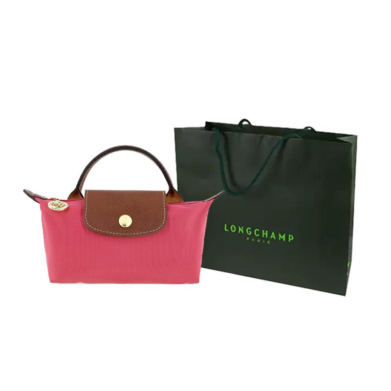Longchamp Le Pliage Borsa in Tela con Manici Corti Chiusura a Bottone Automatico e Zip Borse da Donna Rosso Melograno 34175089P76