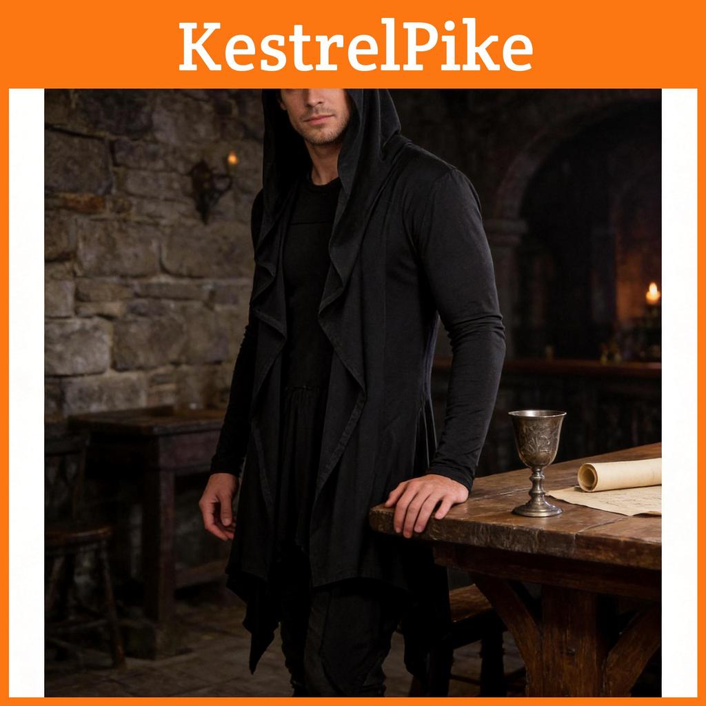 Mittelalterliches Kapuzensweatshirt aus Polyester für Rollenspiele und Kostümpartys