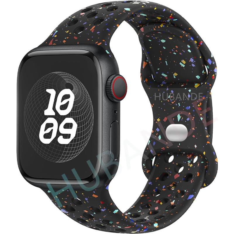 Sport Strap Colored Particles Rubber Band for Apple Watch 49mm 46mm 45mm 44mm 42mm 41mm 40mm  for IWatch 11 10 9 8 7 6 5 4 3 SE